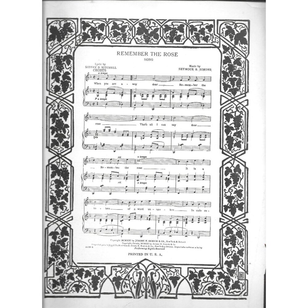 Bimini Bay Sheet Music Song 1921 By Kahn & Egan Whiting 1921 Jerome H Remick - Picture 2 of 3